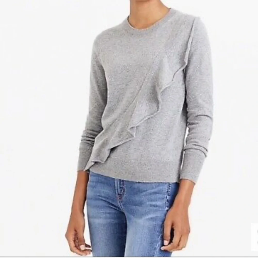NWT Ruffle Front Crewneck Sweater